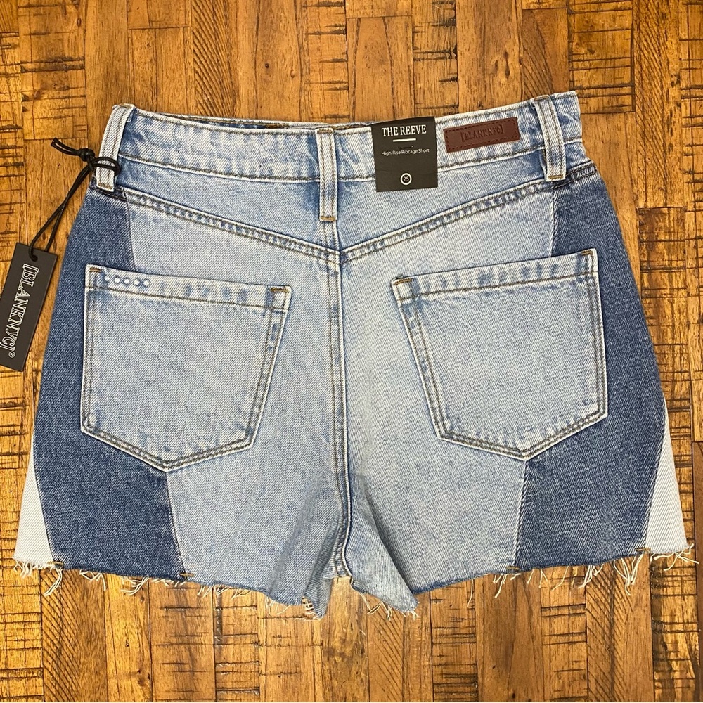 Blank NYC The Reeve High-Rise Ribcage Patchwork Denim Shorts - Picture 6 of 15